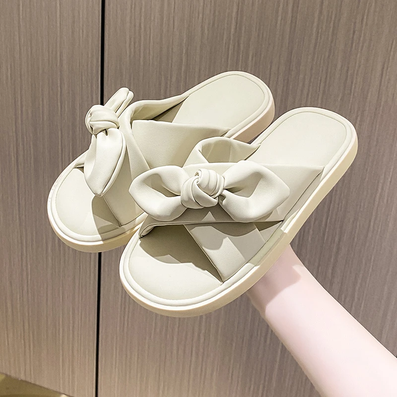 

Шлепанцы женские резиновые, низкий каблук-бабочка, роскошные сланцы, пляжные дизайнерские, обувь-бабочка, 2022