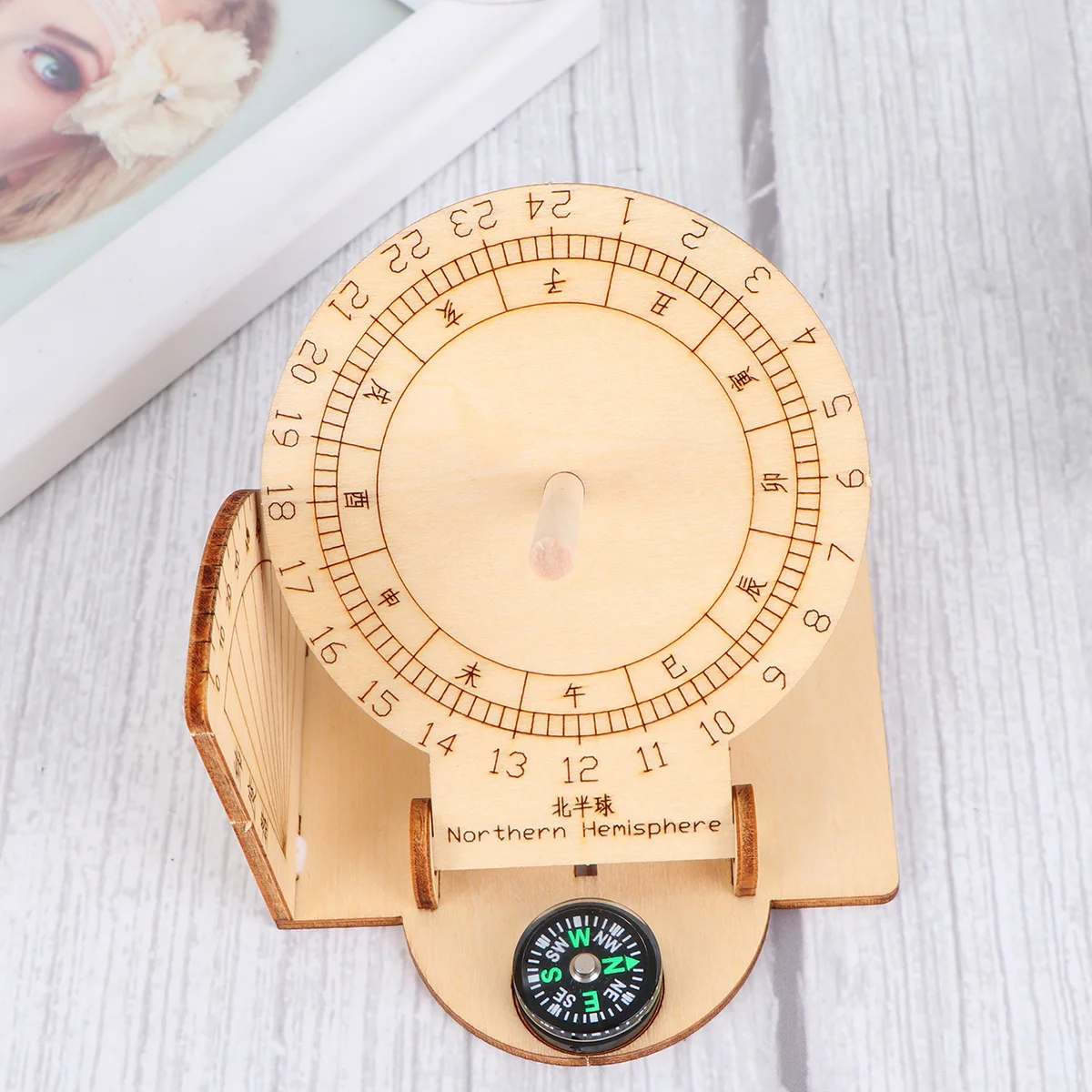 

Kids Puzzles Wood Puzzle Model Sundial Clock Model Wood Assembly Toys Clock Table Ornaments Assembly Clock Model