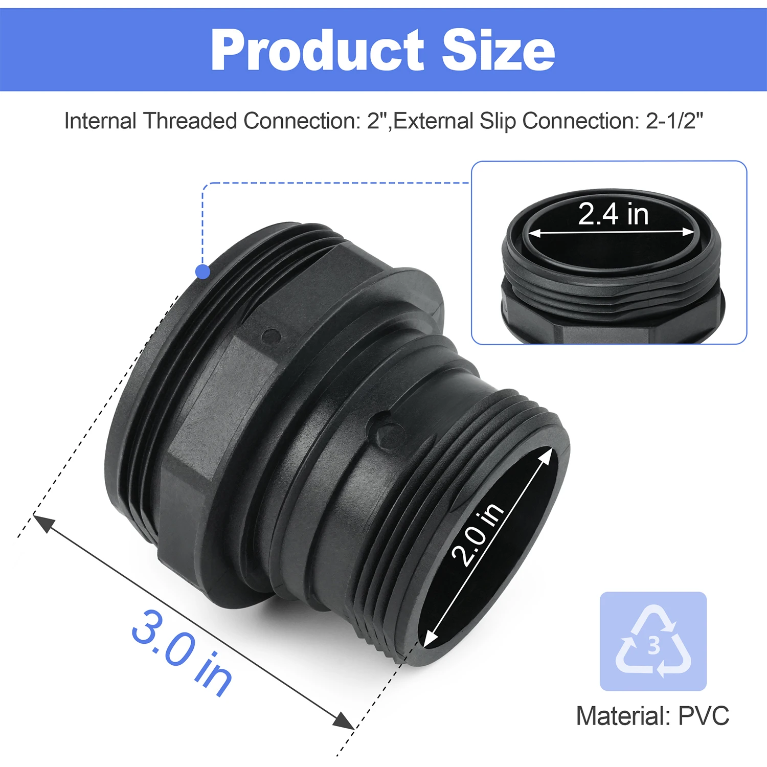 Фото Для фильтра для бассейна Hayward SwimClear, переборка CX3035F от 2 до 2-1/2 дюйма для моделей C2030-C7030 №3