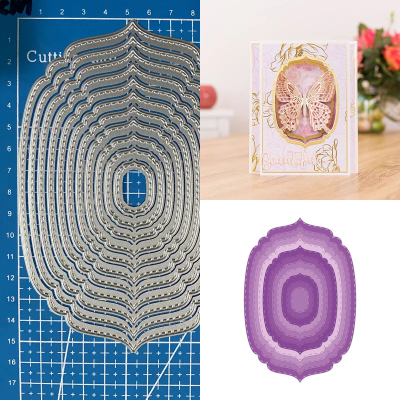 Металлические штампы Lucky Goddess вышитые необычные овальные DIY скрапбукинг