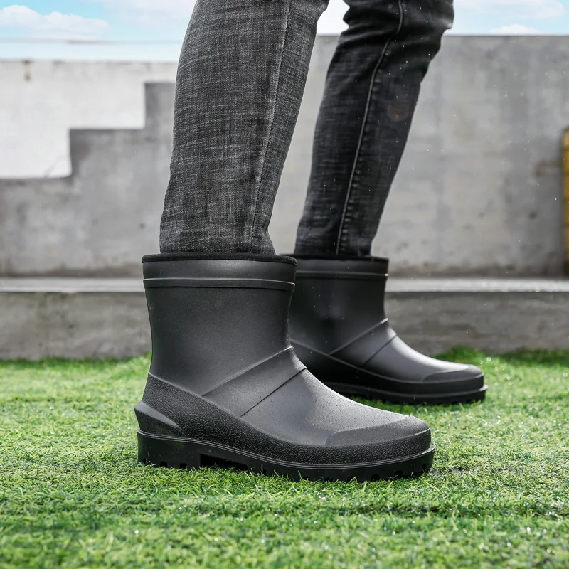 Мужские Нескользящие Туфли-трубки черные низкие водонепроницаемые туфли для