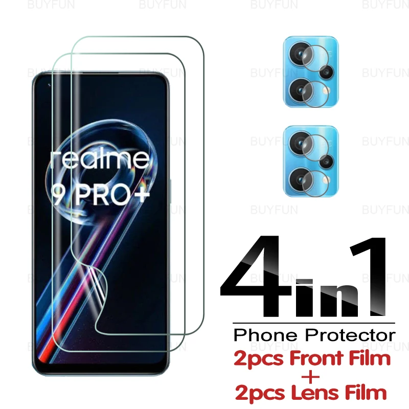 

4-в-1 Защитная пленка для экрана для Realme 9 Pro Plus 6,4 Дюймов Полное покрытие Передняя Гидрогелевая пленка для Oppo Realme 9i 9Pro Plus пленка для объектива к...