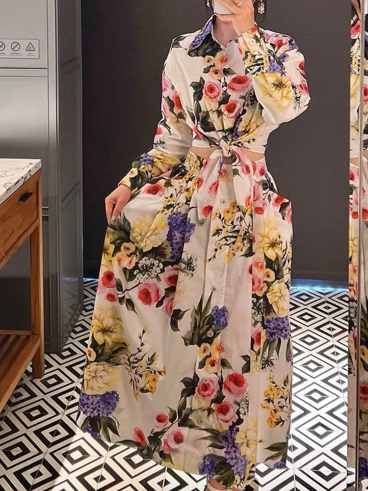 Женский костюм из двух предметов рубашка с принтом пикантная короткая блузка на