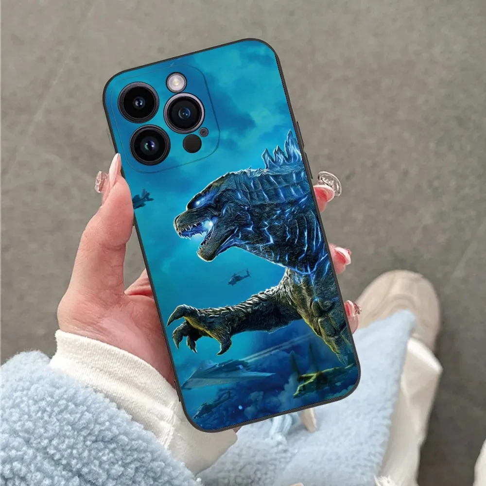 Japan Monster-G-Godzillas Phone Case For iPhone 16 15 14 13 12 11 Plus Pro Max XS X XR SE Mini 8 7 Soft Silicone Black Cover