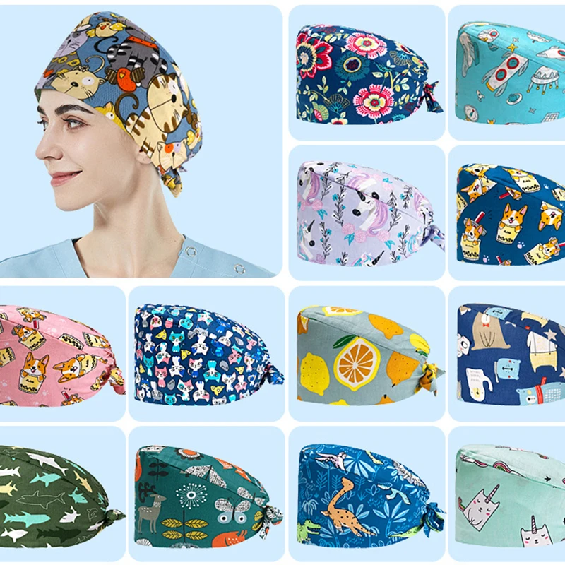 Новая шапочка для медсестры Женская хирургическая Регулируемая Шапочка унисекс