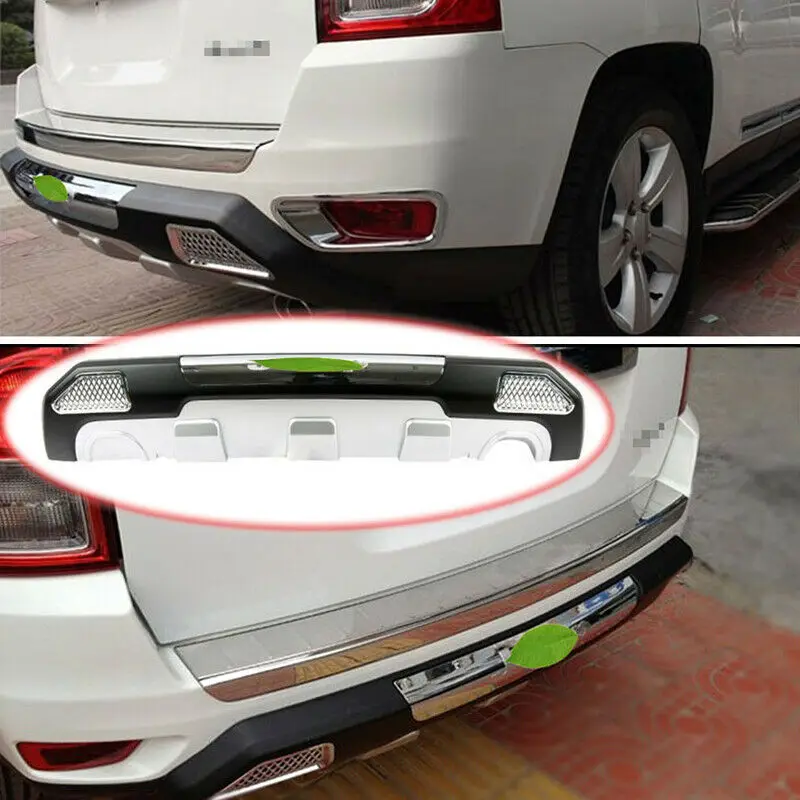 

For 2011-2016 Jeep Compass ABS Black Silver Rear Skid Plate Bumper Board Guard