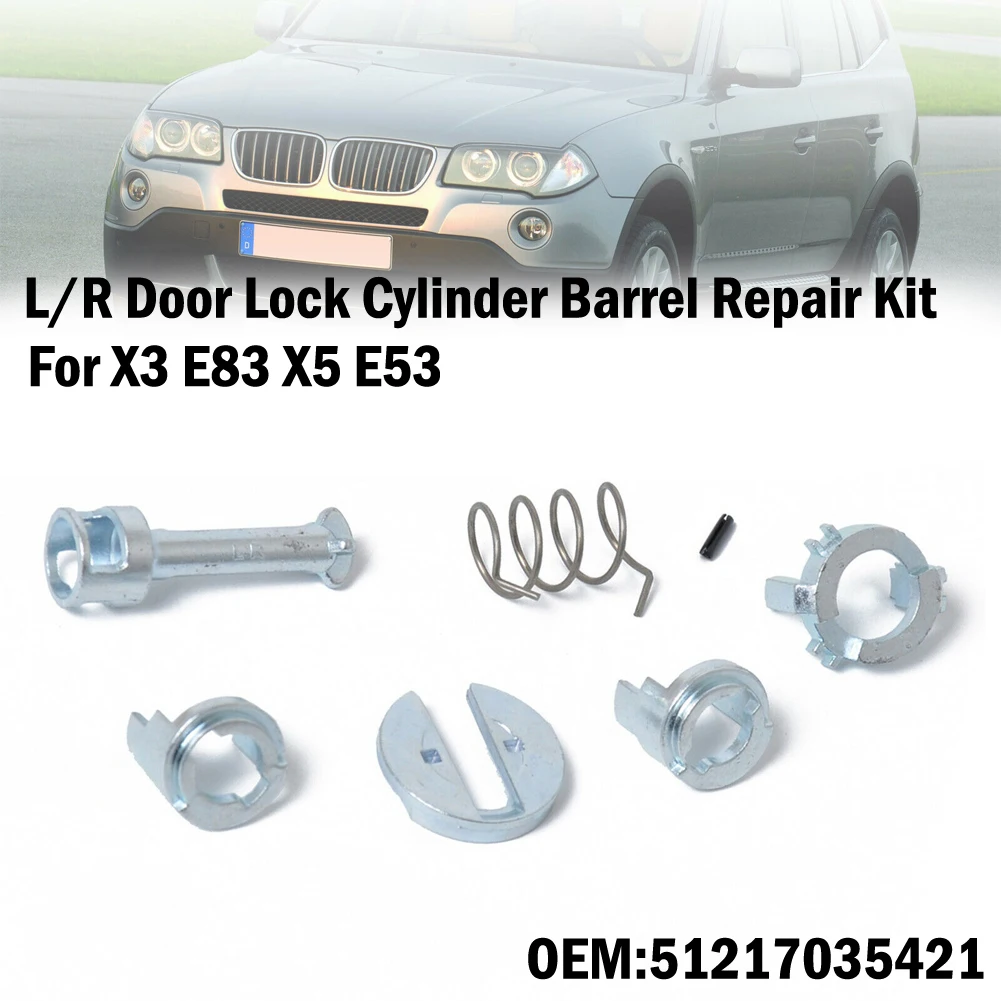 

1PCS Car L/R Door Handle Control Lock Cylinder Barrel Repair Tool Kit For BMW X3 X5 51217035421 Replacement Part