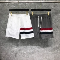 tb thom shorts summer male shorts fashion brand mens shorts interlocking rwb stripe mid thigh thin qucik dry board shortpants