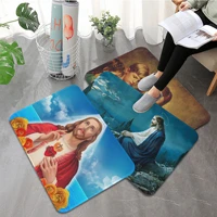 christ jesus bathroom mat rectangle anti slip home soft badmat front door indoor outdoor mat toilet rug