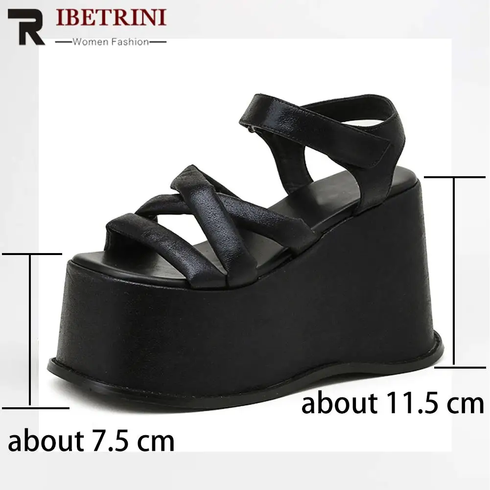 Platform Wedges Sandals For Women Fashion Narrow Band Shoes Hook Loop Goth Gothic Open Toe Brand New 2022 Trendy Hot Sale images - 6