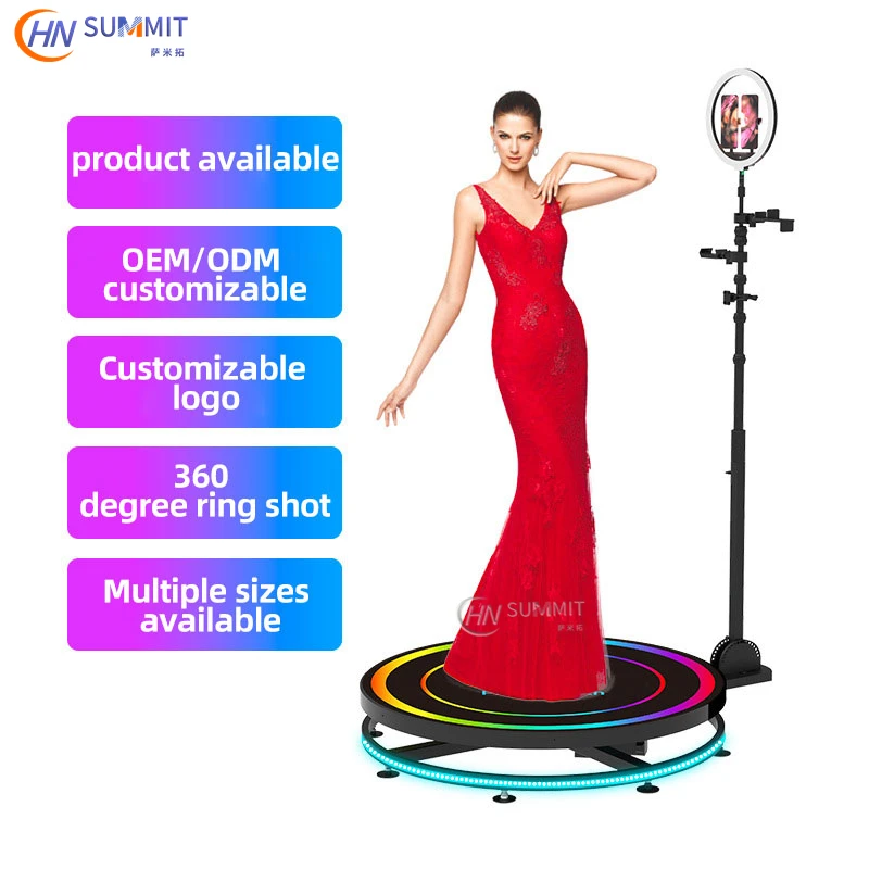 

360 Photo Booth Automatic Spinning Camera Selfie 4 People 68-115cm Led Machine Portable Flexible