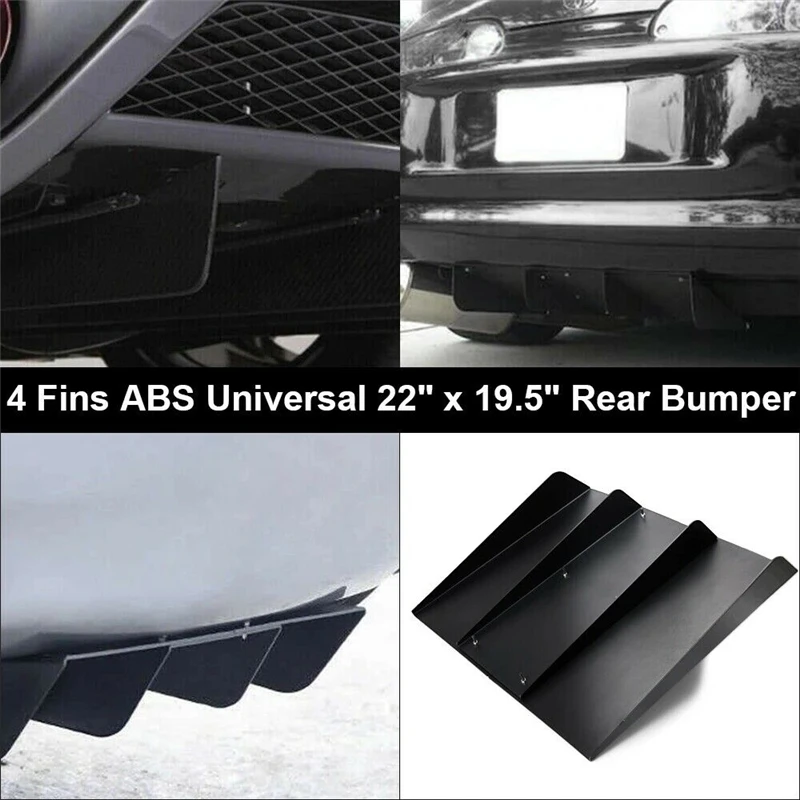 For Dodge Challenger Rear Diffuser Bumper Lip Spoiler Splitter Shark Fin Style Body Kit Accessories ABS Plastic images - 6