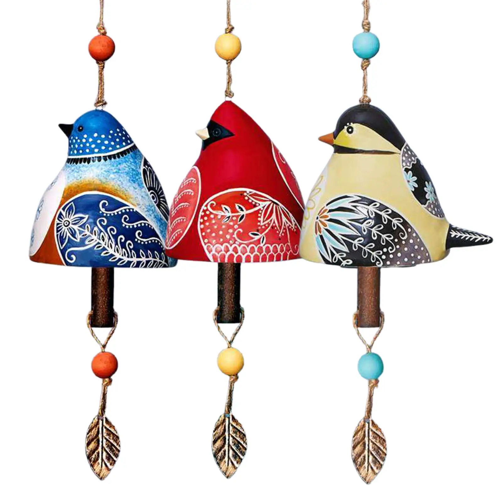 

Колокольчик с птицами Музыка Ветра Ручная Покраска Cardinal Garden Decor Wind Chime украшение для подвешивания на двери подвеска Titmouse для дома патио двор...