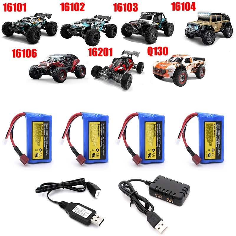 7 4 В 2500 мАч 18650 Lipo аккумулятор для SCY 16101 16102 16103 16104 RC Автозапчасти 2s JJRC Q130