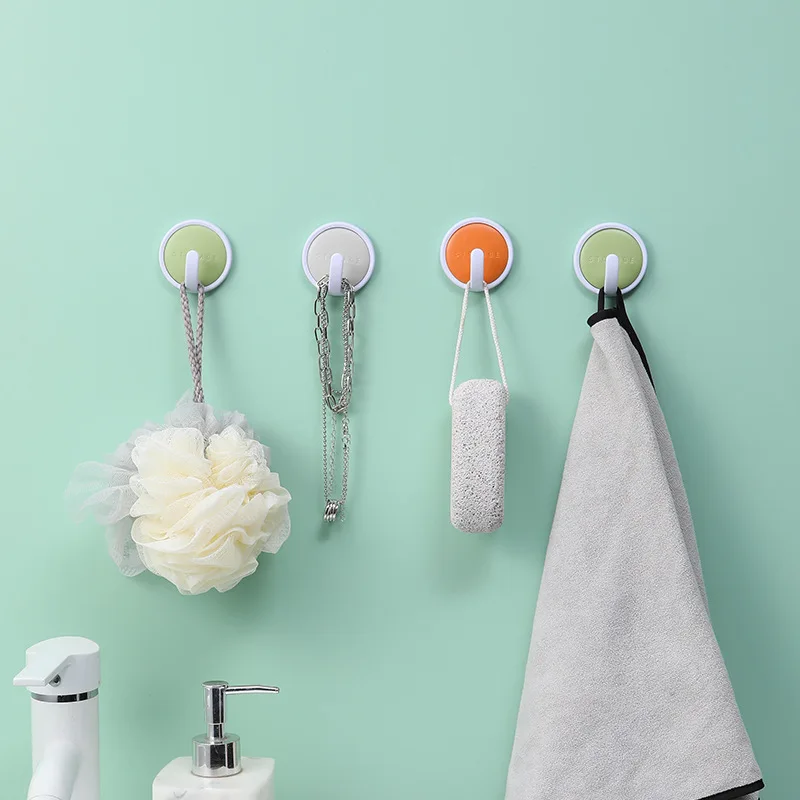 

4Pcs New Non-Punching Hook Door Back Wall Bathroom Kitchen Plastic Strong Durable Non Trace Adhesive Storage Appliances SSJ719