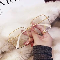 0 5 to 6 0 new anti blue radiation retro metal square gold frame women frame with blingbling diamond shortsighted glasses