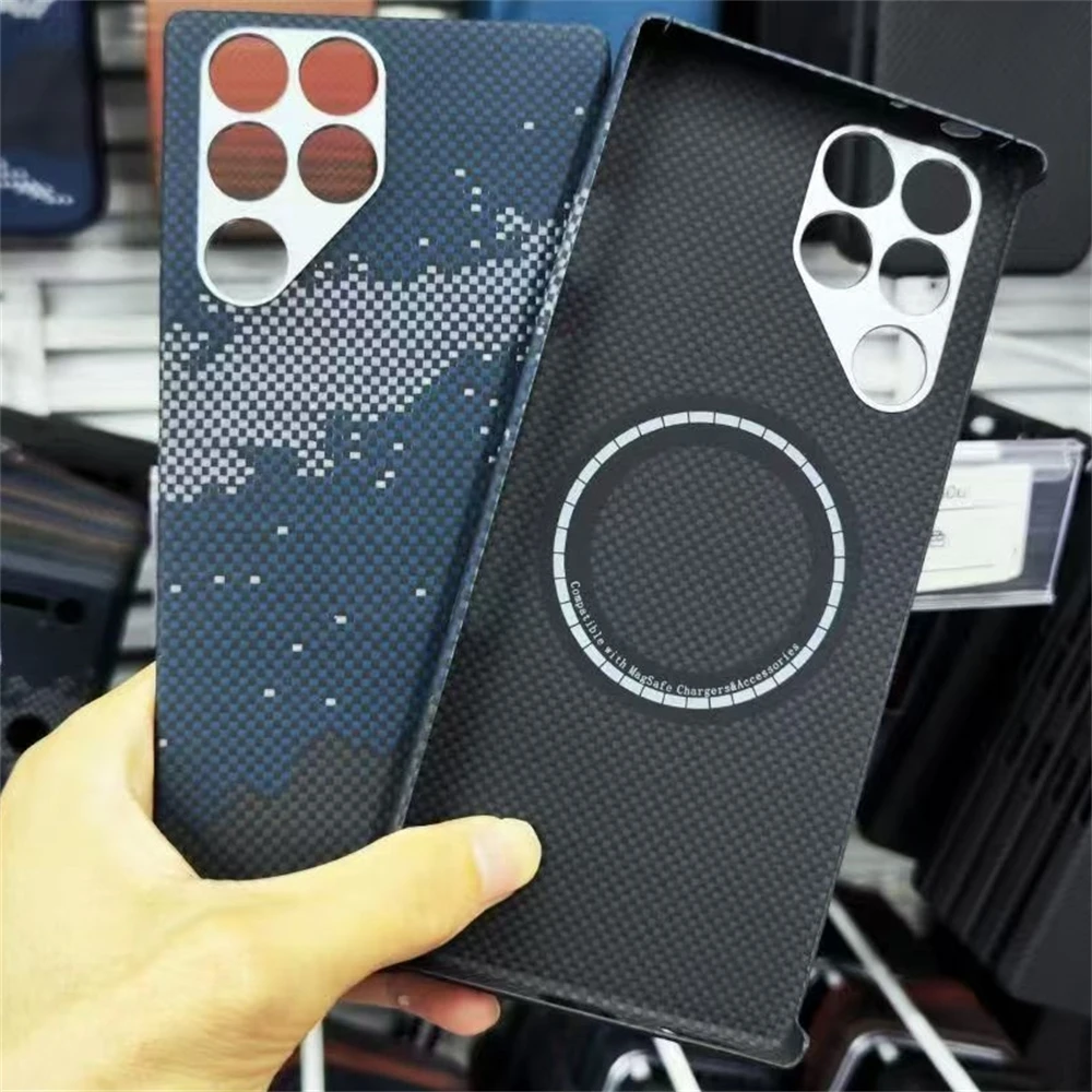 Фото Кевларовый чехол для ZTE nubia RedMagic 11 Pro, арамидное волокно, магнитная зарядка, ультратонкий минималистичный стиль, углеродное волокно №2