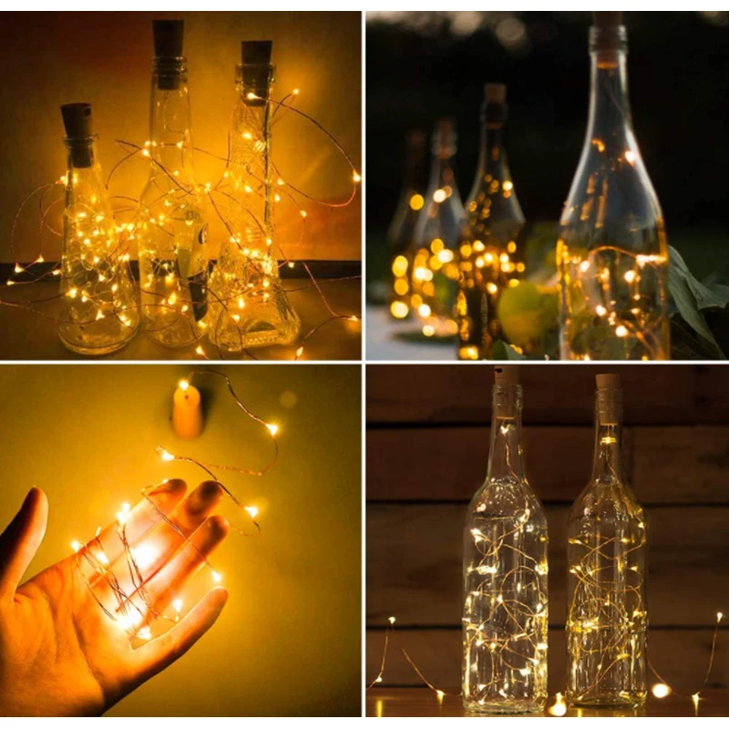 

10 PCS Battery powered cork bottle light 2m LED light bar light birthday party wine bottle stopper light bar (Without battery)