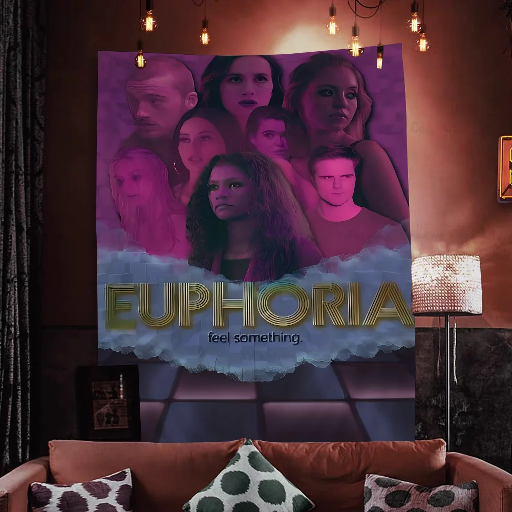 Euphoria TV Series Аниме Гобелен Хиппи Цветочные Настенные Ковры Декор Общежития Дешевые