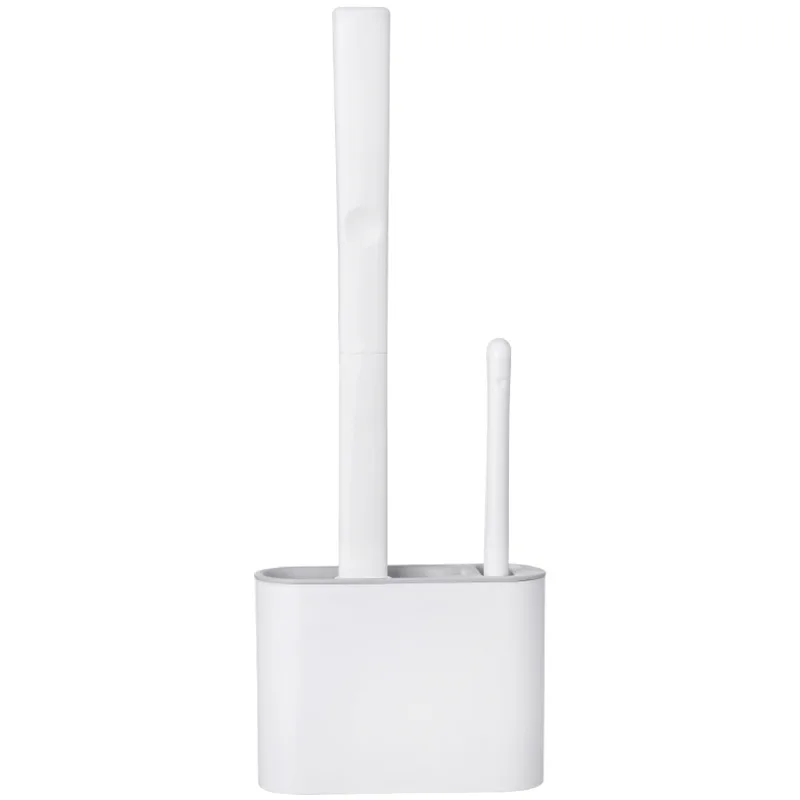 

Настенная силиконовая щетка для унитаза 3 в 1 из термопластичной резины с длинной ручкой и мягким клеем без мертвых углов, чистящая щетка, ак...