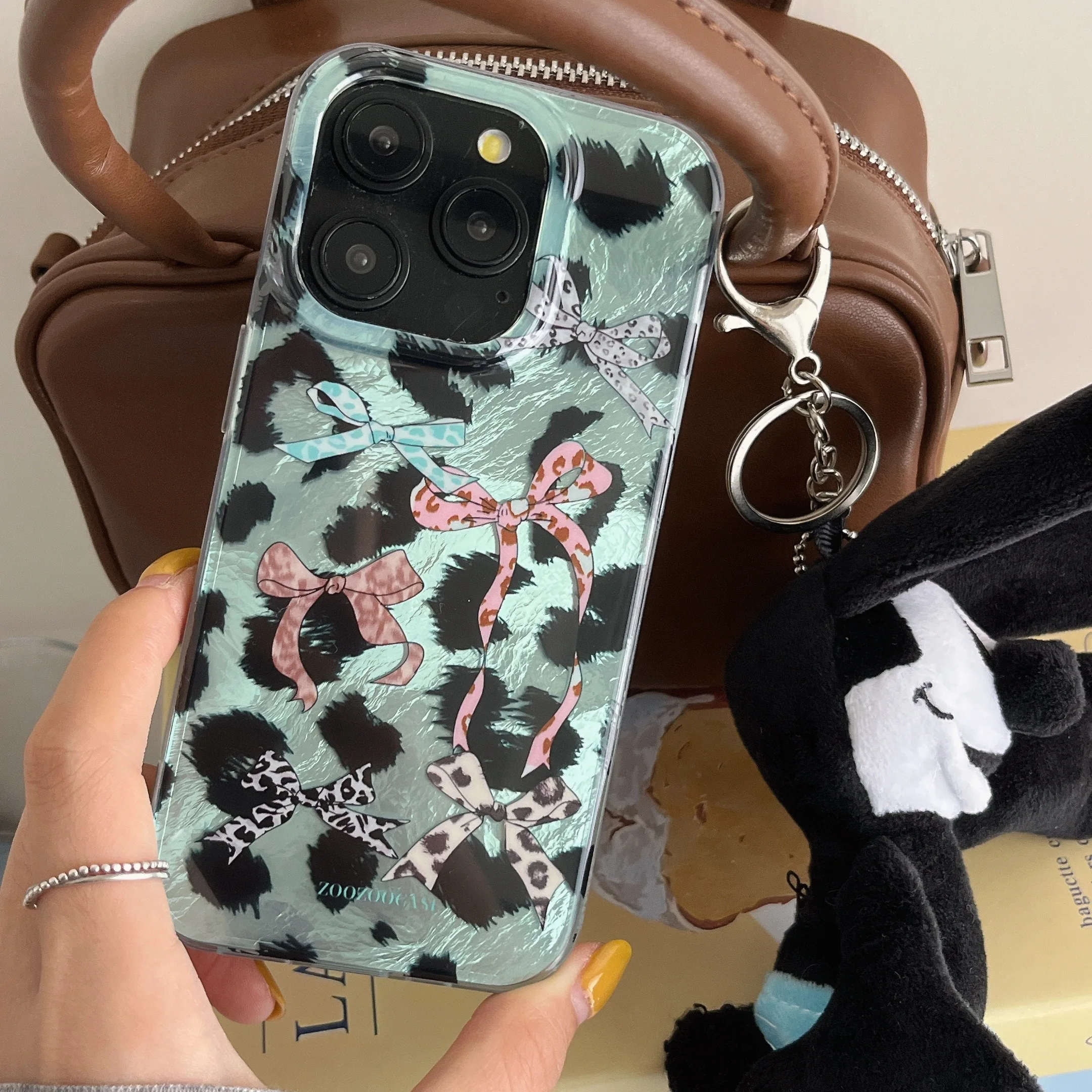 Двухслойный чехол для телефона в Корейском стиле с принтом Лев и мятно-зеленого