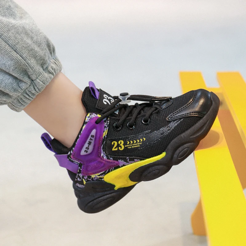 Children's Breathable Leisure Sports Basketball Shoes 2022 Kids Boys Basketball Shoes Girls Mesh Running Sneakers Shoes 30-38