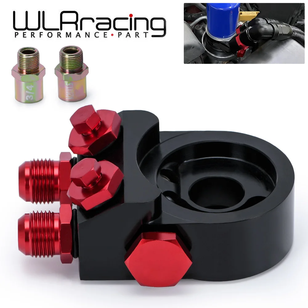 

WLR RACING - Aluminum AN10 Oil Filter Cooler Sandwich Plate Adapter TURBO WITH Thermostat And FITTING 3/4-16 UNF,M20*1.5