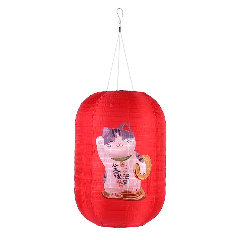 

25cm Solar Lanterns Light Nylon Cloth Chinese Japanese Hanging Lamp for Outdoor