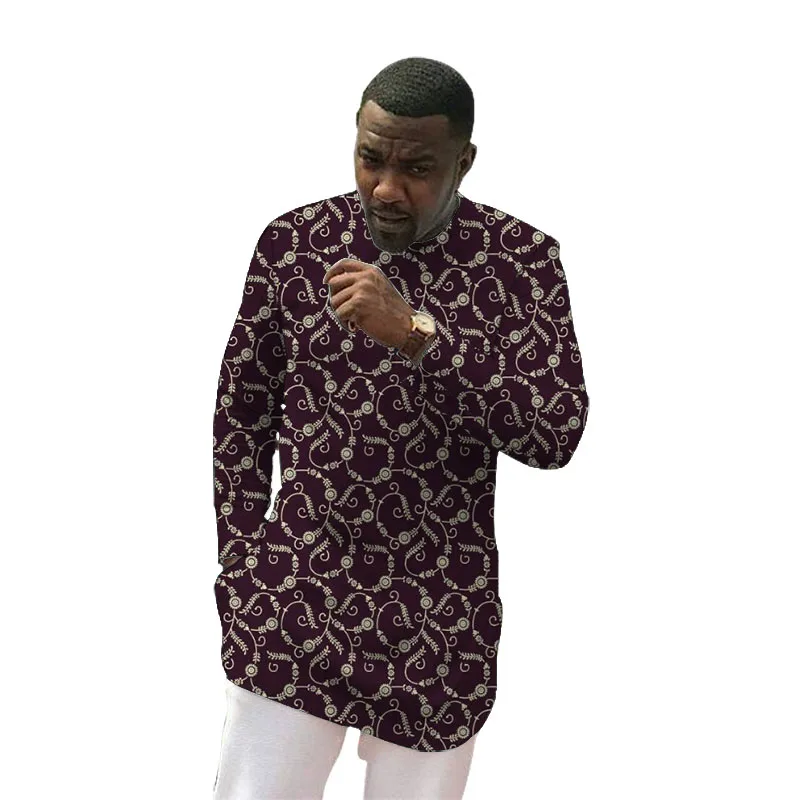 Мужские рубашки в стиле сенатора Анкары с принтом Дашики модные свадебные