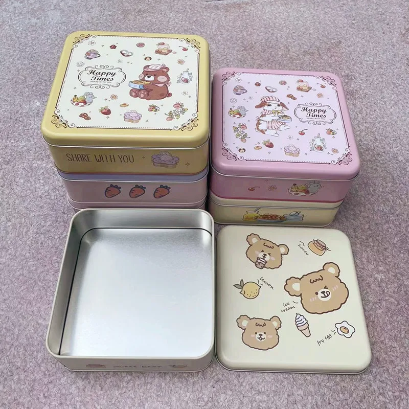 Квадратная металлическая коробка Настольный органайзер для хранения косметики