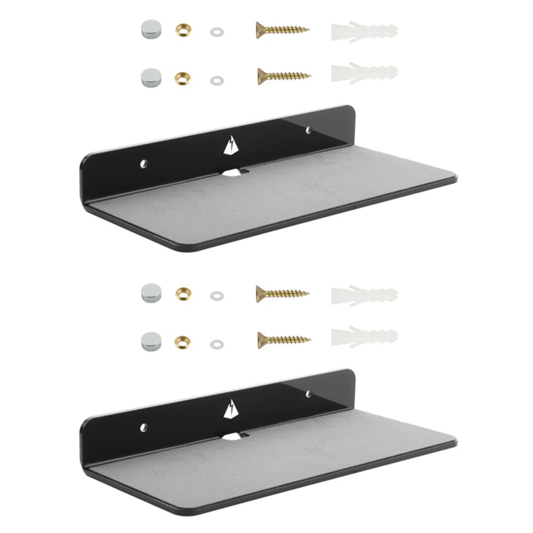 

2X Wall Shelf Speaker Stand, Acrylic Wall Mount Display Shelf For Bluetooth Speaker, Webcam, Cell Phones, Toy-Black