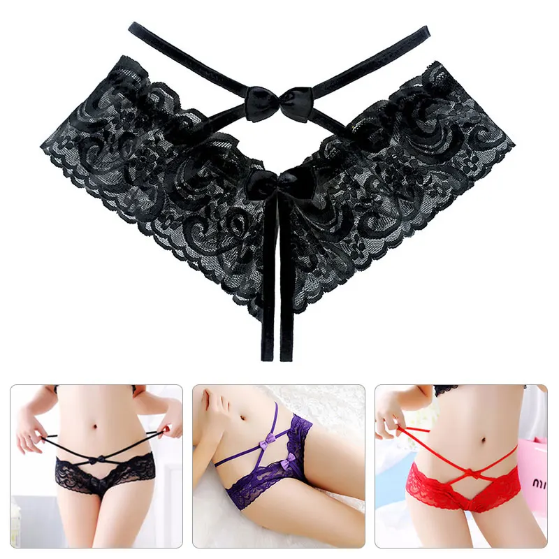 

Low Waist Sexy Thong Tanga Women Sexy Panties Erotic Crotchless G-string Porn Lace Transparent Open Crotch Underwear Underpants