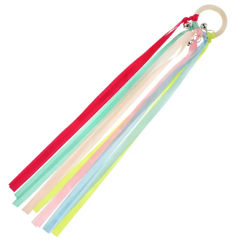 

1pc Colorful Ribbon Toy Dancing Ribbons with Bell Children Toy (25cm Random Color)