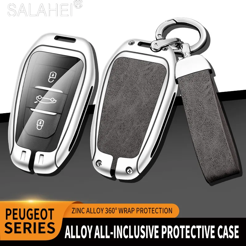 

Zinc Alloy Car Key Case Cover Holder Shell For Peugeot 206 301 307 308 407 408 508 2008 3085 3008 4008 5008 Keychain Accessories