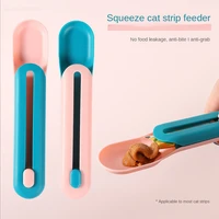 spoon cat strip squeezer portable cat feeder plastic pet food storage container pet furniture for cats products caixa de areia