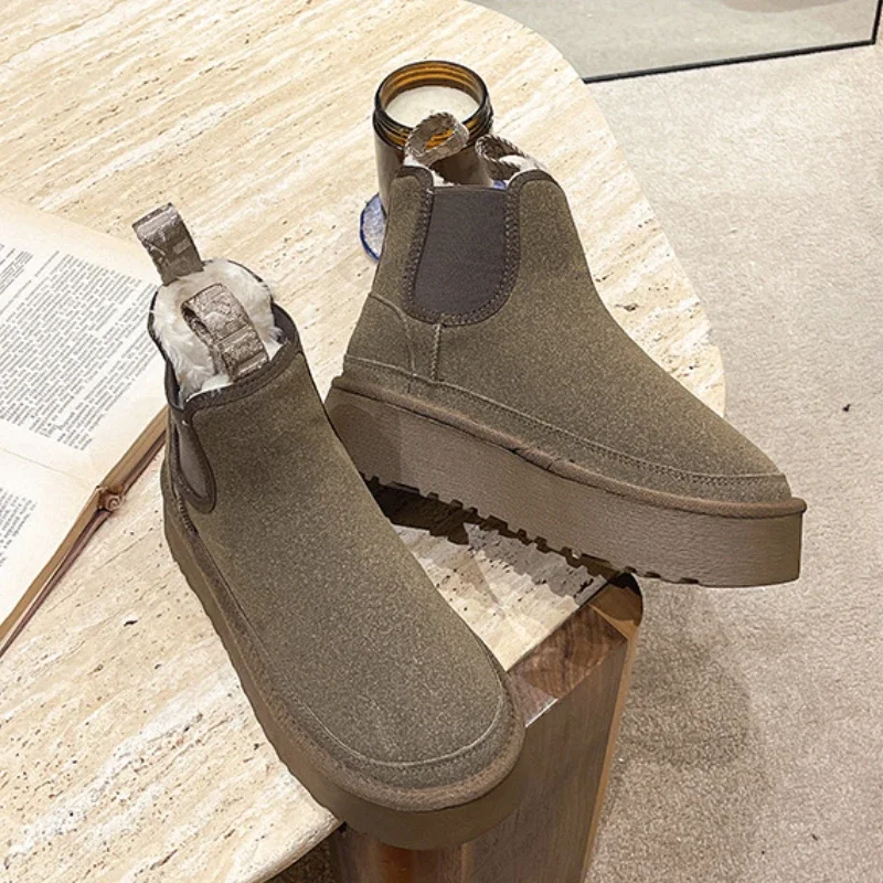 Роскошная брендовая женская обувь зимние ботинки бархатная теплая хлопковая