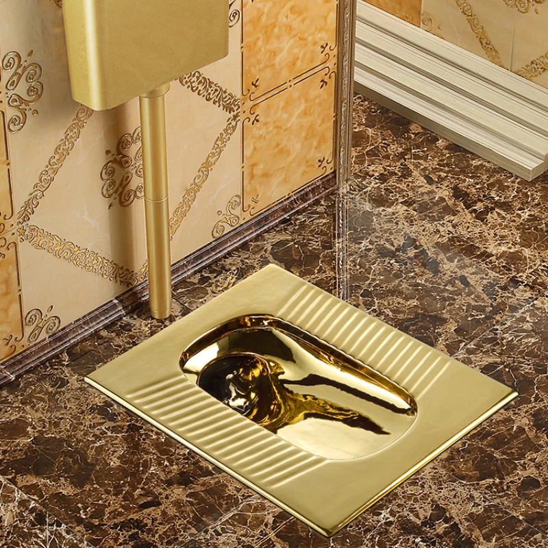 

Gold Toilet Flushing Cistern Set Ceramic European Silver Toilet Anti-Blocking Deodorant Concealed Squat Toilet Potty Chair