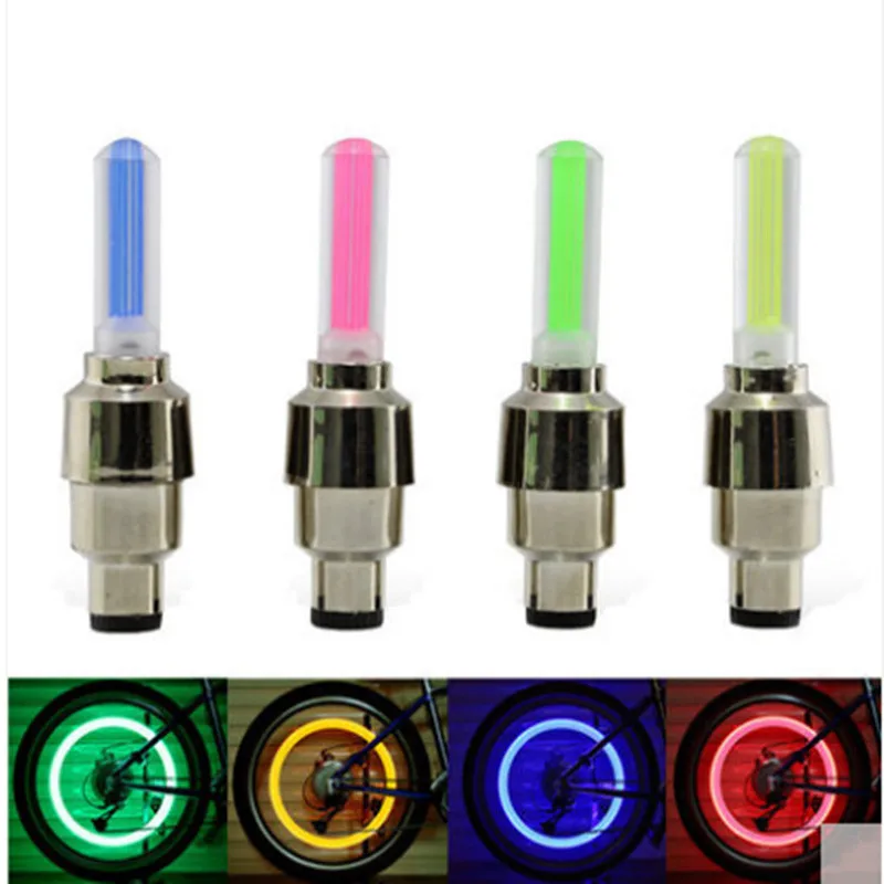 2Pcs Bike Bicycle Car Motorcycle Wheel Tire Lamp Valve Tire Light Cycling Accessories  HOT LED NEON Light Valve Stem CAP