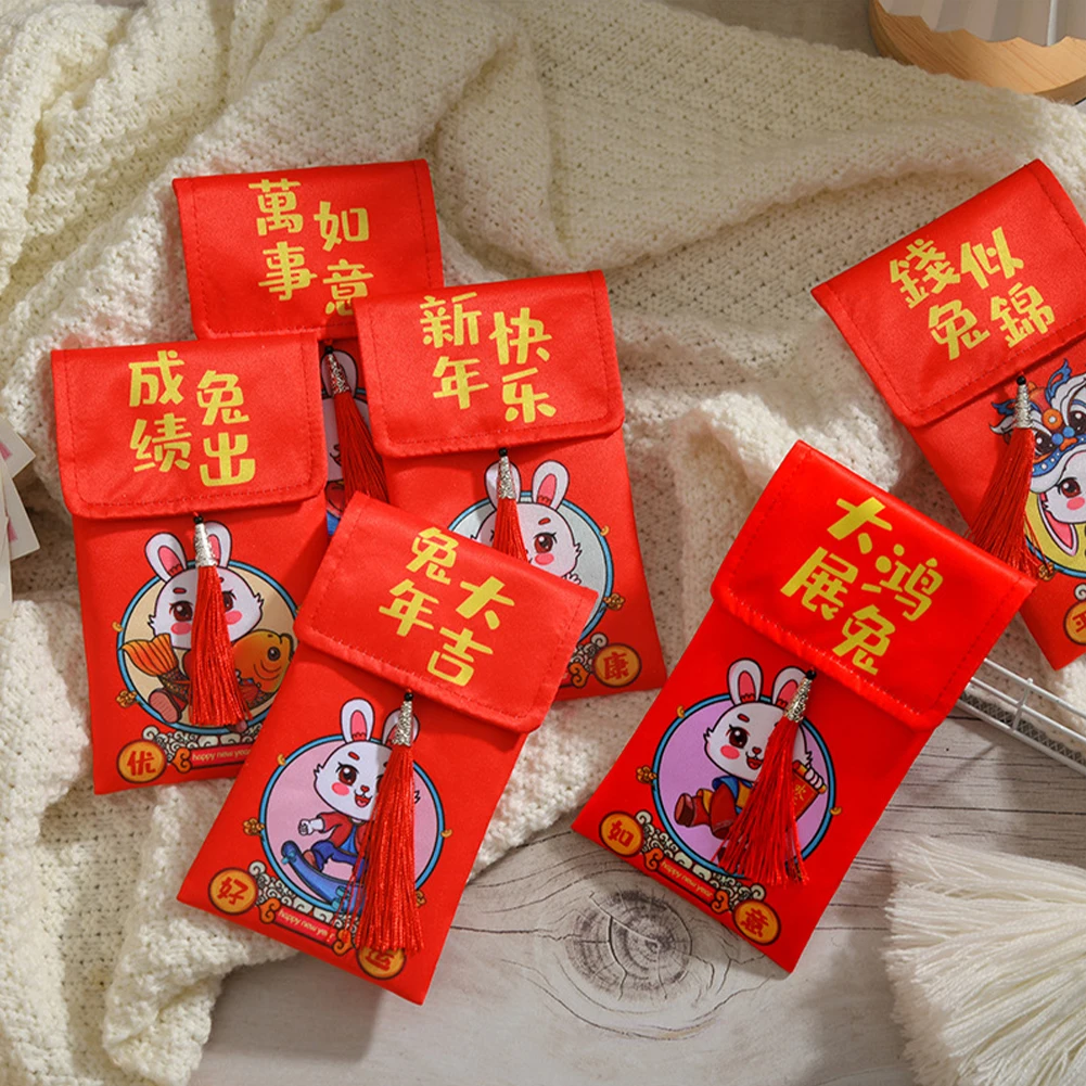 

2023 Red Envelopes Rabbit Year Hongbao Chinese Spring Festival Red Pockets Best Wish Lucky Money Pockets Gift Bag