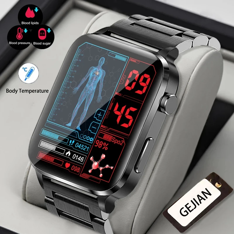GEJIAN 2023 New Thermometer Smart Watch Men Sangao Laser Treatment Health Blood Pressure Sport Smartwatch Women Glucometer Watch