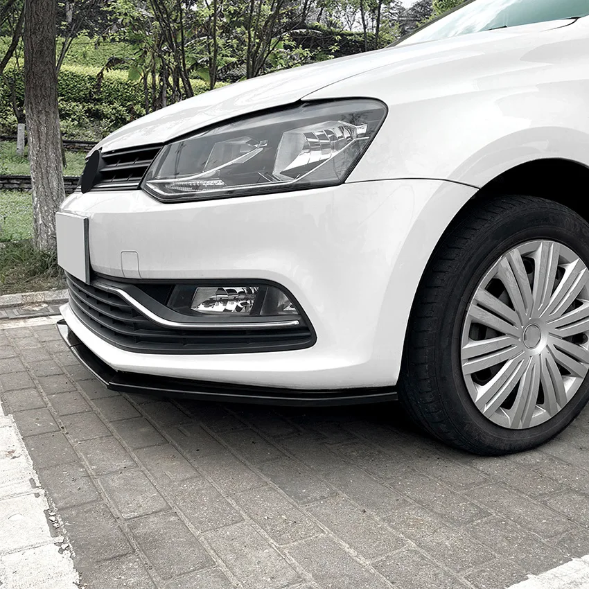 Фото Передний бампер, спойлер, сплиттер, диффузор для Volkswagen VW Polo MK5 6R 6C TDI TSI 2009-2017, обвесы, тюнинг, глянцевый черный №5