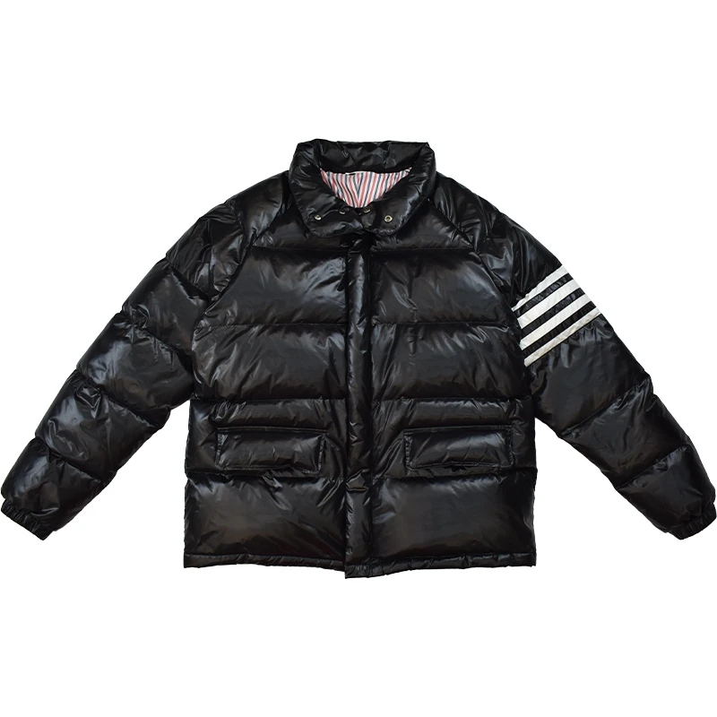 TB THOM Jackets 4-bar Stripe Winter Men's Thick Puffer Jacket Fashion Brand Down-Filled Korean Designs Loose Casual Male Coat