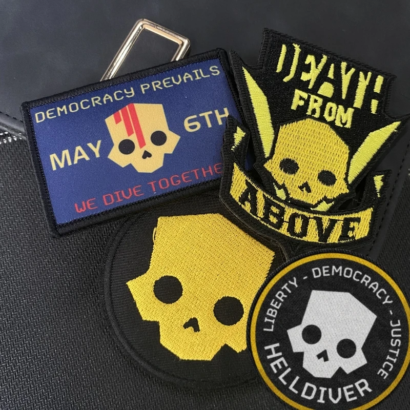 Hell Diver 2 вышитый крючок и петля hellвозможность нашивки с изображением черепа для