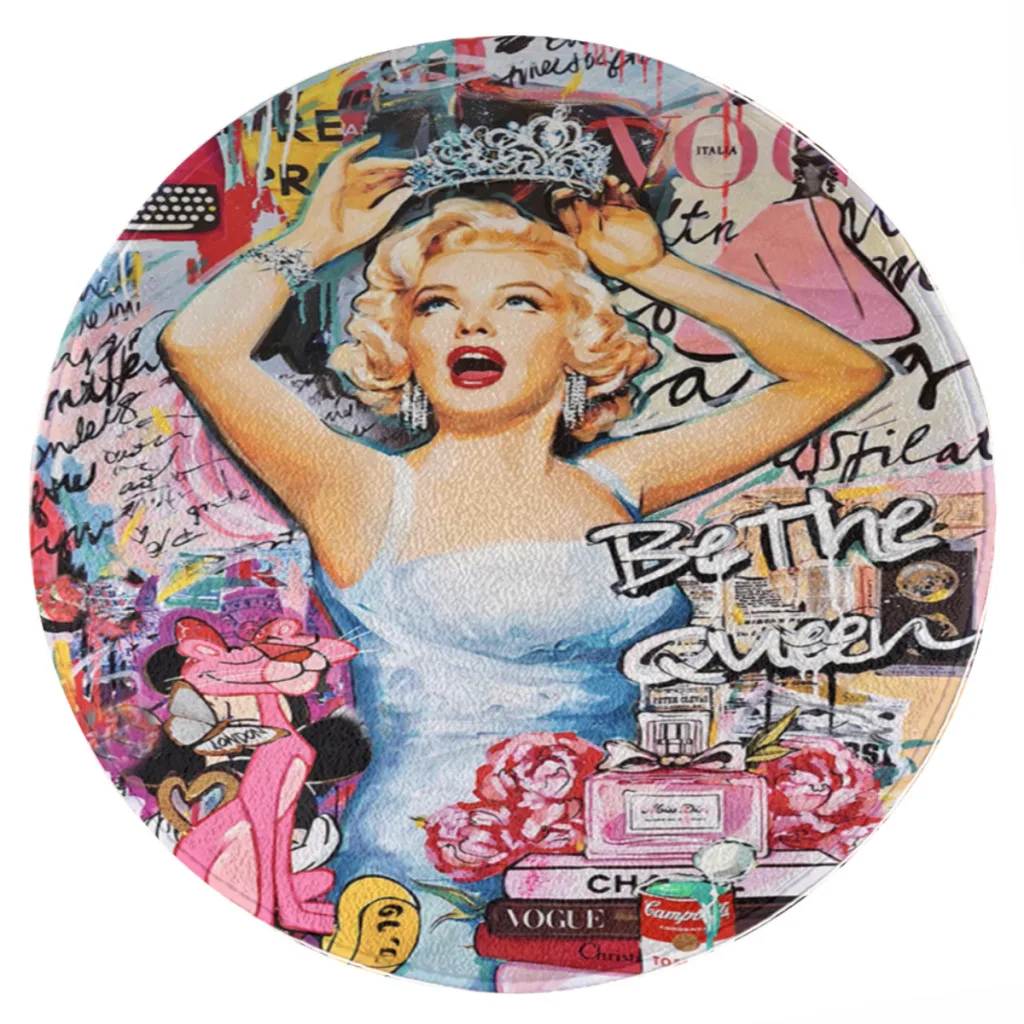 

Graffiti-art-marilyn-monroe-Printed Round Carpet Living Room Bedroom Carpet Anti -sliding Door Yoga Mat Floor Mats Birthday Gift