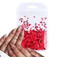 nail charms 3d sweet love heart sequins valentines day nail art decorations glitter flakes nail parts summer nails accessories