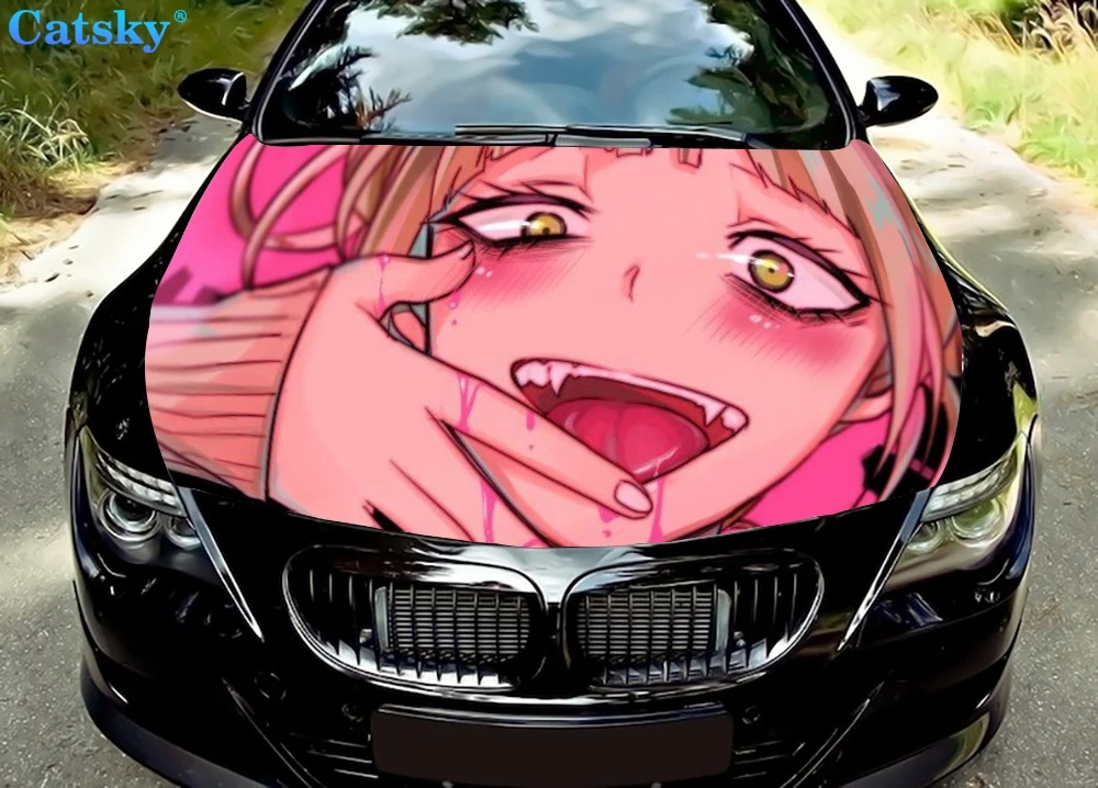 

My Hero Academia Toga Himiko Car Floor Mats,Car hood wrap lion decal, bonnet vinyl sticker, full color graphic decal