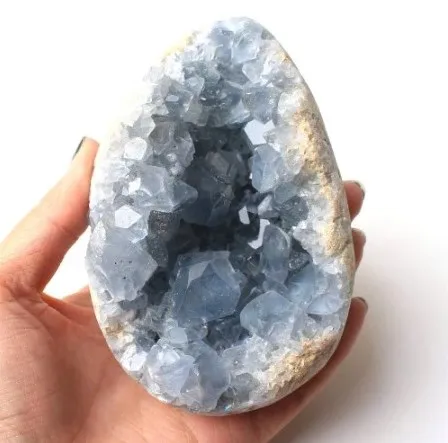 

1PC Madagascar Natural Celestite Crystal Druzy Cluster Sky Blue Geode Mineral Specimen Home Decor