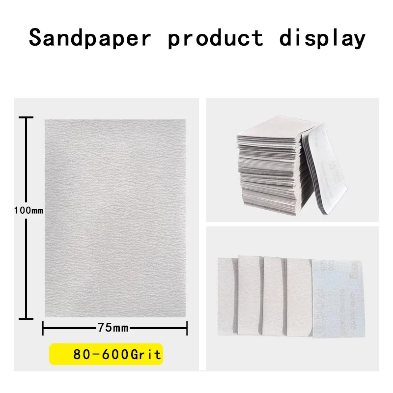 

75x100mm Rectangle Polishing Sandpaper Sheets 80-600 Grit Flocking Self-adhesive Sand Paper Car Putty Sanding Abrasive tools