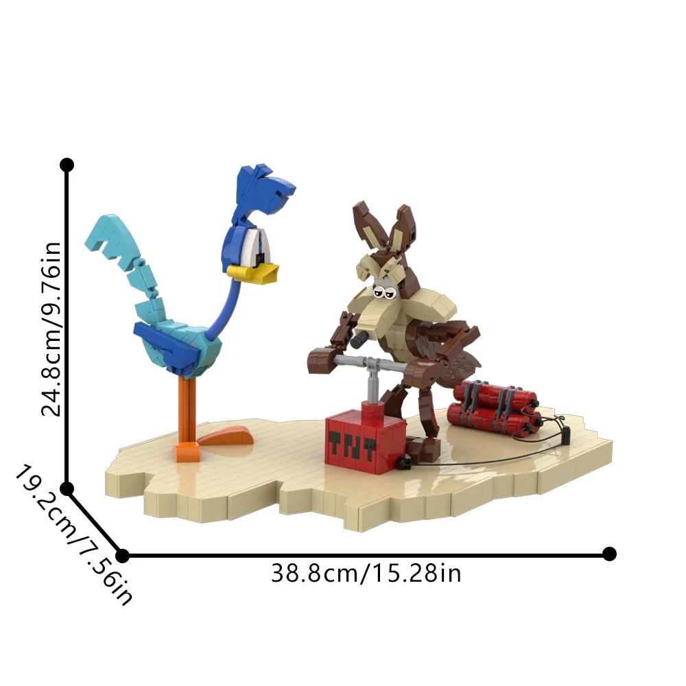 Фото MOC-214247 Roadrunner and Wile E Coyote, строительные блоки, игрушка, детский подарок на день рождения №3