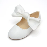 beige big bow simple flat sweet princess 2022 spring kids fashion dance shoes new girls versatile korean style casual mary janes